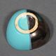 Vallauris coffee service in black and turquoise earthenware.