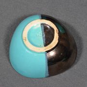 Vallauris coffee service in black and turquoise earthenware.