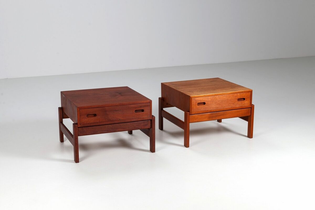 Illum Wikkelso side table in teak Hjorring Mobel Denmark 1960