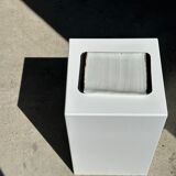 Trio of small rectangular serving dishes white and black Indonesian ceramic 21x16