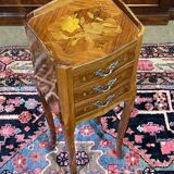 Louis XV style bedside table in rosewood and oak from the 1970s.