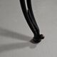Italian postmodern turnable wrought iron dining chairs with leather seats