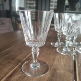 Set of 12 white wine glasses in chiseled crystal