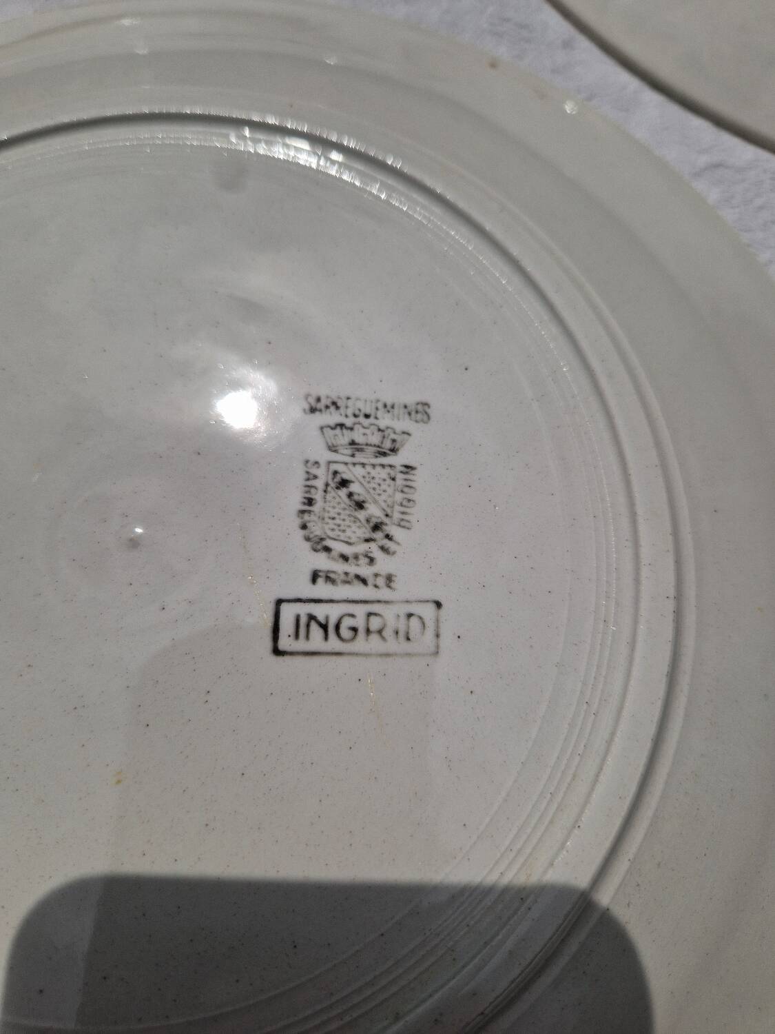 Set of 7 Flat Plates Plus 2 Dishes Ingrid Sarreguemines Digoin Model