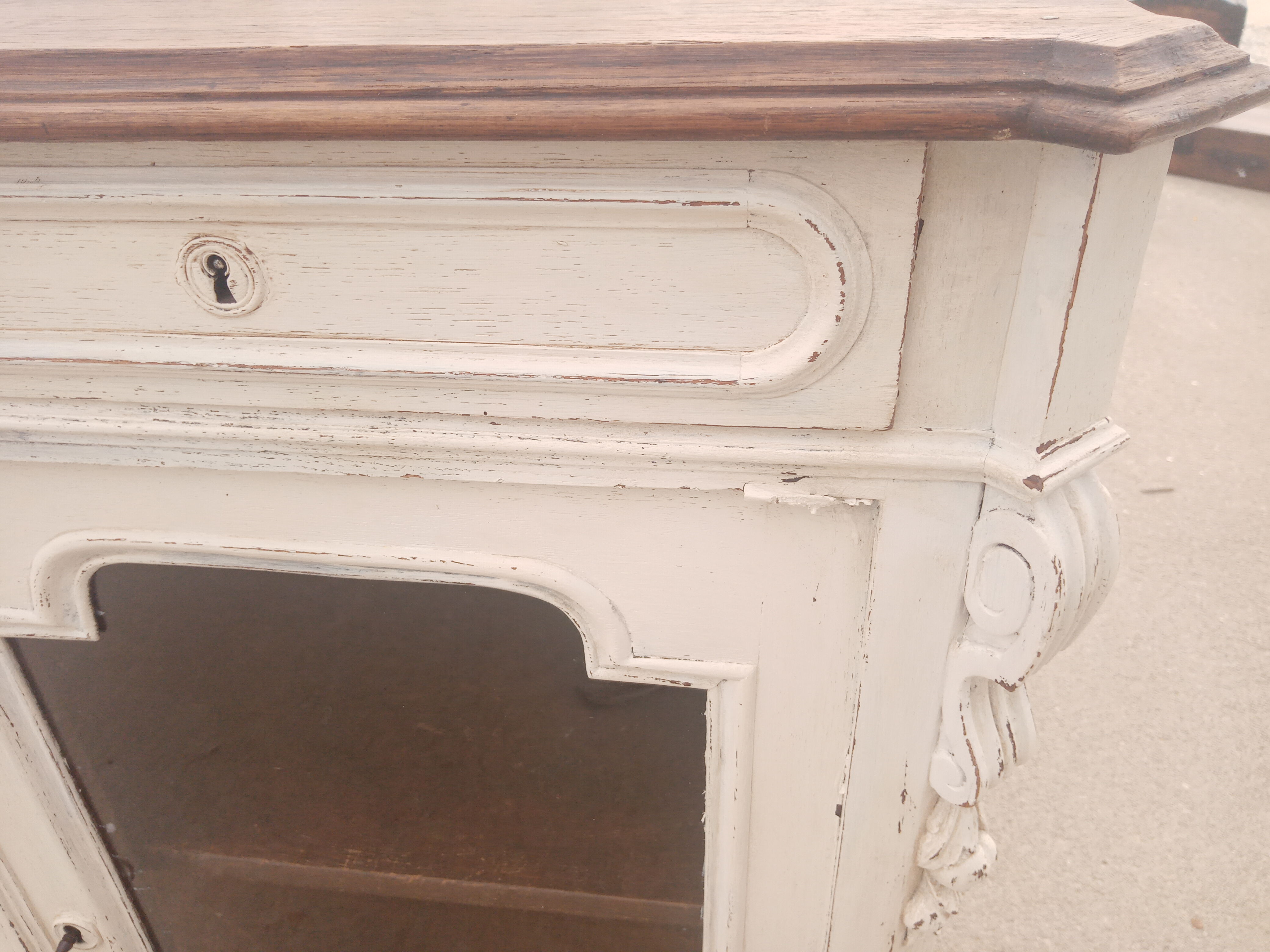 Old buffet 2 doors windows patina Shabby chic