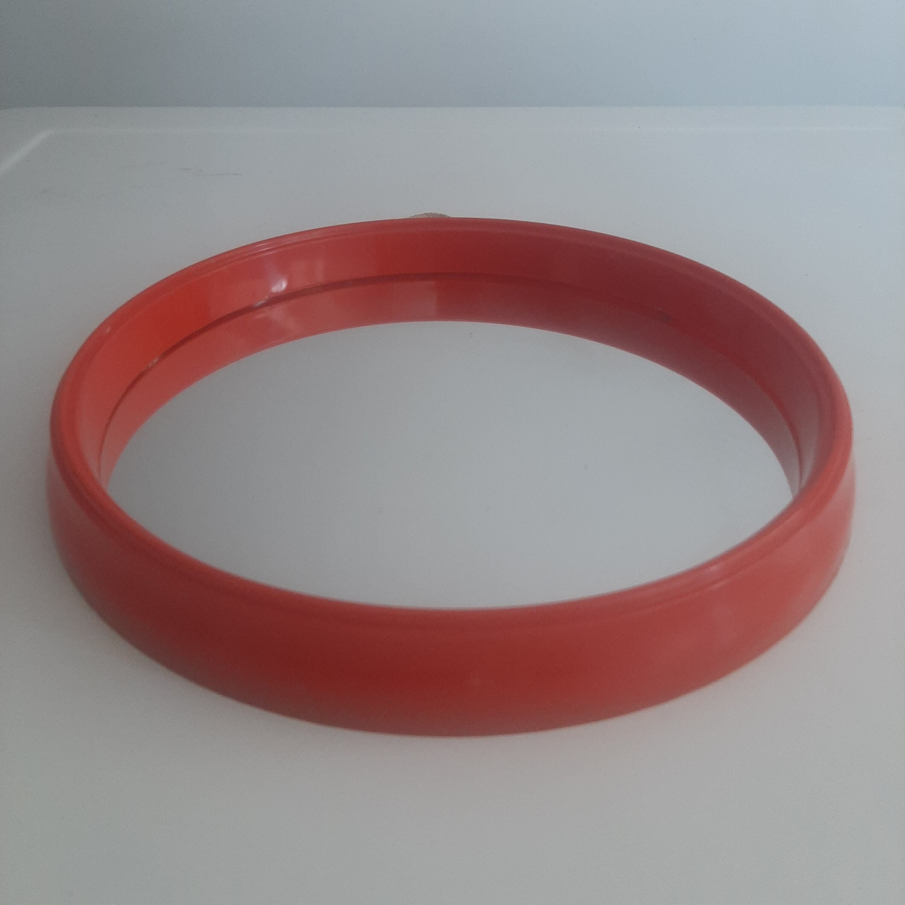 Vintage round mirror orange 60s 70s