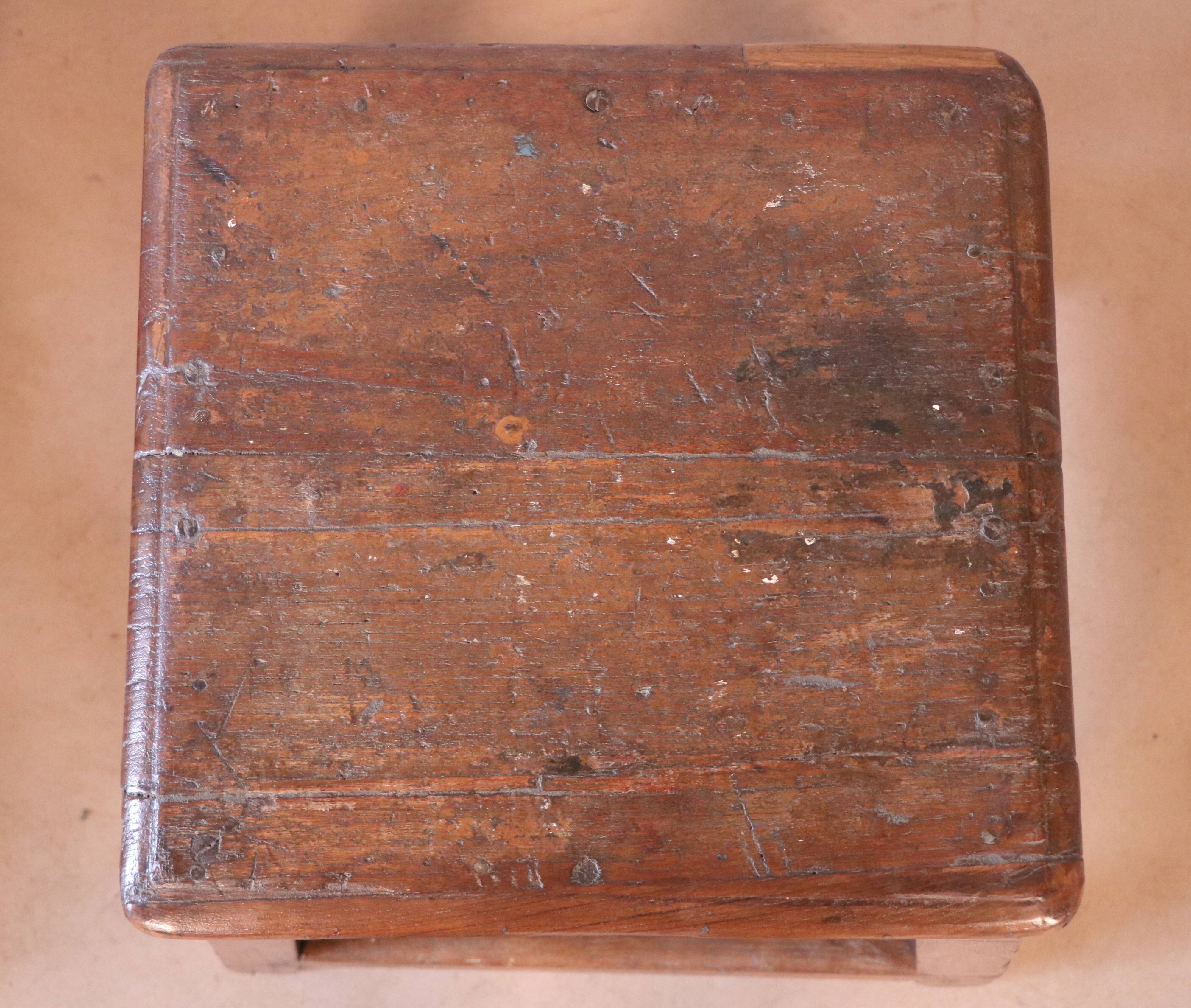 Old Burmese teak workshop stool
