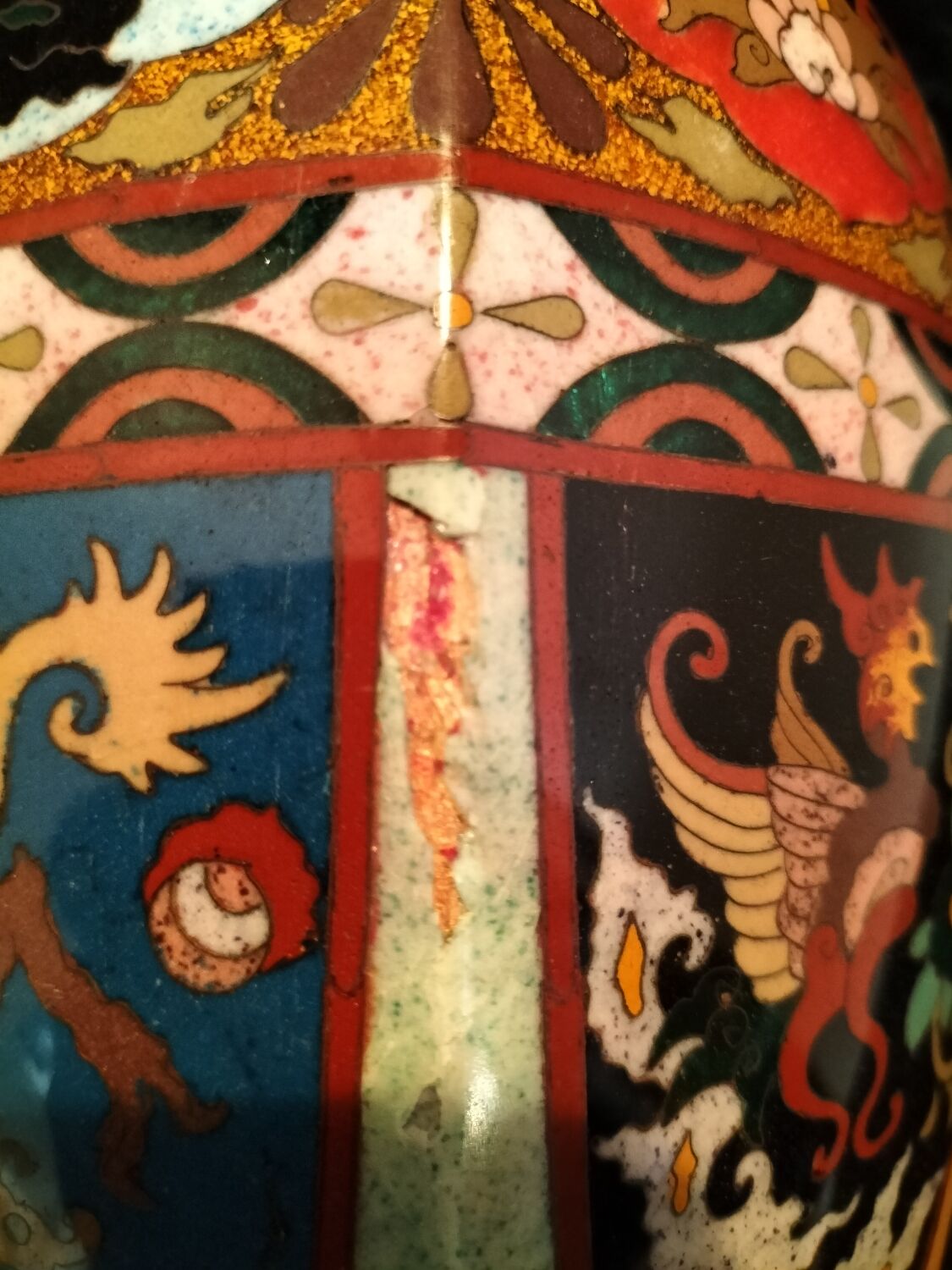 Pair of Japanese cloisonné vases late 19th century