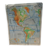 Map of the American continent Vidal-Lablache (1950s)
