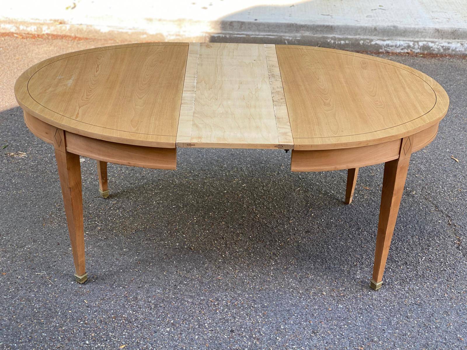 Louis XVI round extendable dining table renovated 160cm 19th century