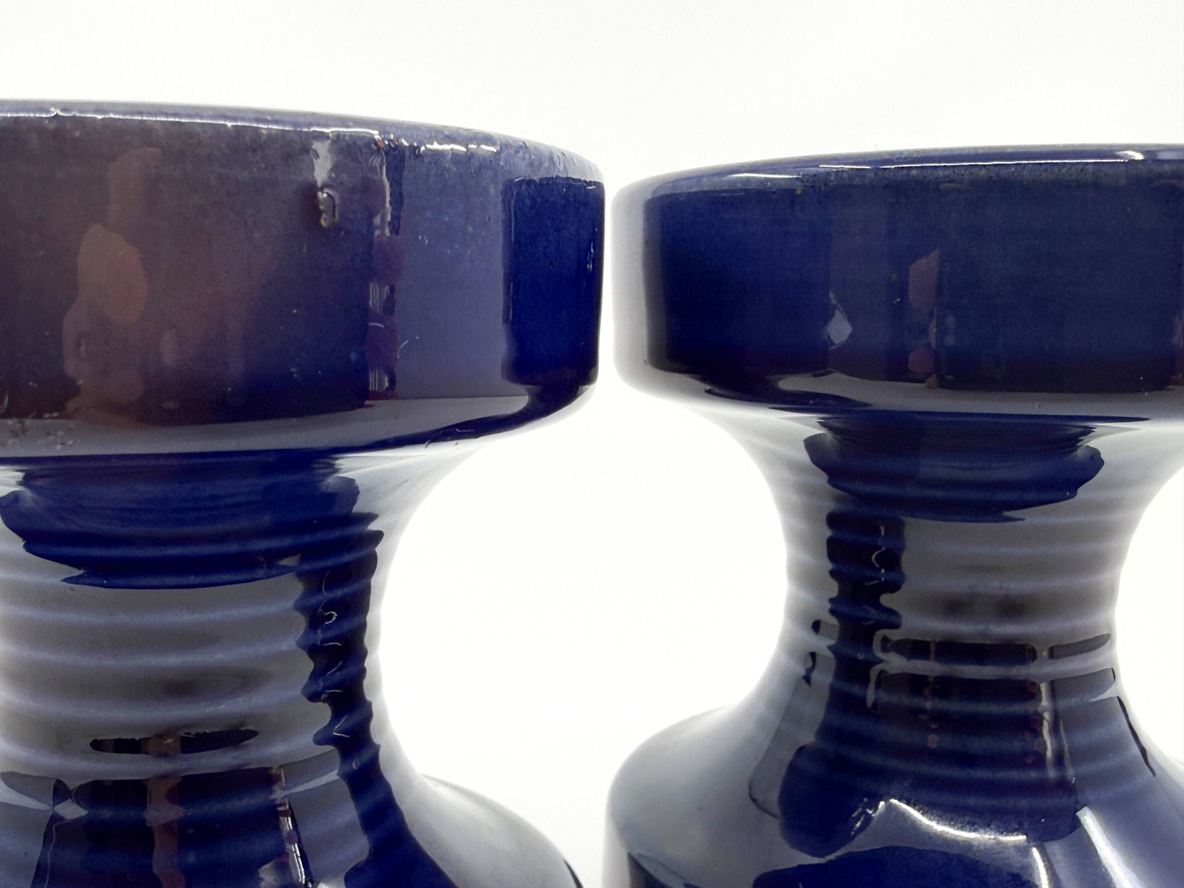 2 ceramic candle holders by Steuler • Design by Cari Zalloni • Circa 60-70