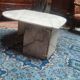 Coffee table in white Carrara marble with grey veins in the shape of an eye, circa 1970