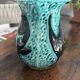 Vintage ceramic vase from Vallauris, 1950s-60s, turquoise and black.