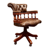 Brown Chesterfield Captain Desk Chair Office chair