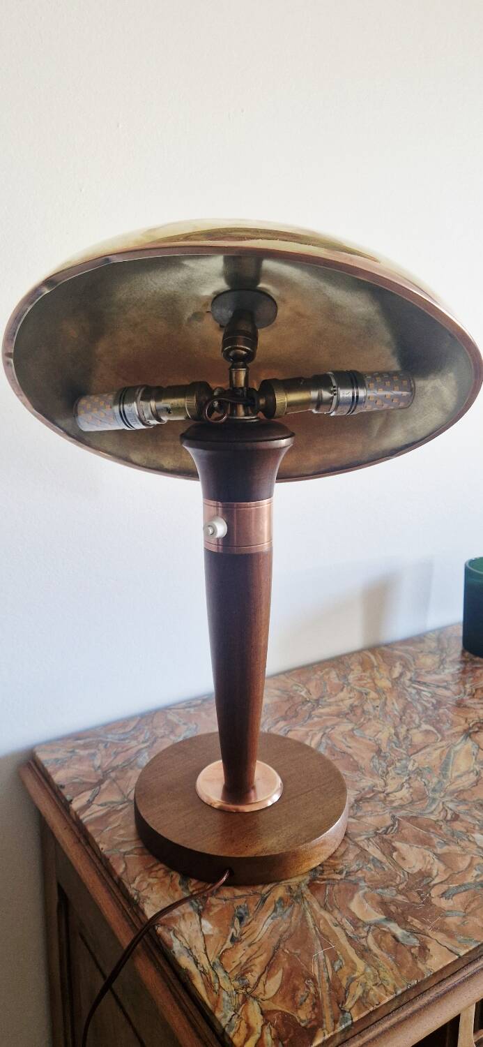 Art Deco style articulated lamp - Wood and brass - 1930s period