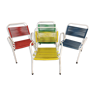 Series of four Scoubidou armchairs