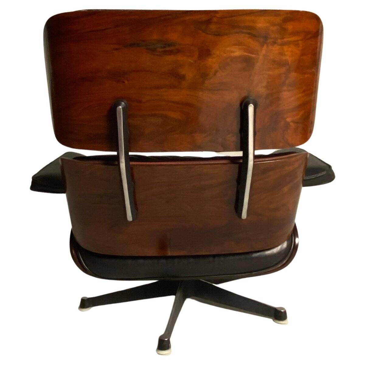 Lounge Chair in Black Leather attributed to Charles Eames for Herman Miller, 1956