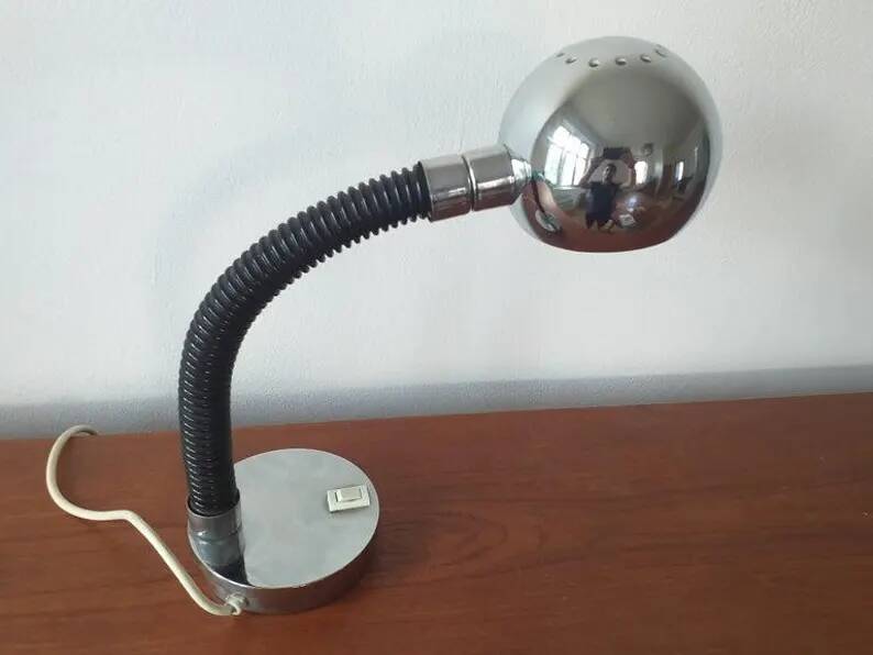 Midcentury Table Lamp Elbow, Targetti Sankey, Italy, 1970s