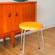 Chrome and boiled wool stool, orange, 1970.