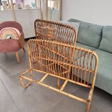 Lit enfant en rotin vintage