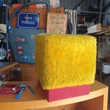 60s/70s furry pouf stool