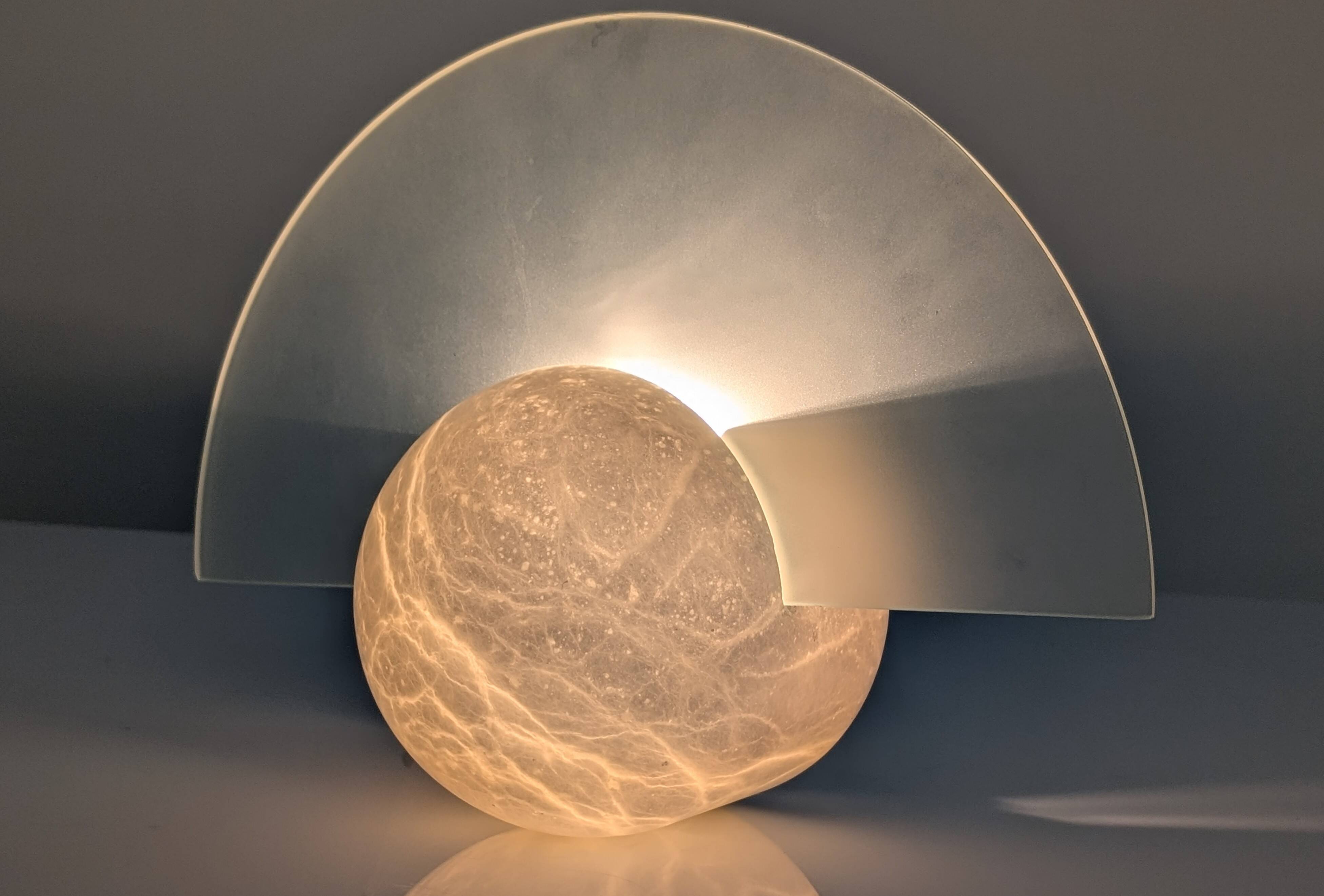 Art Deco Style Alabaster Wall Sconce, 1970s