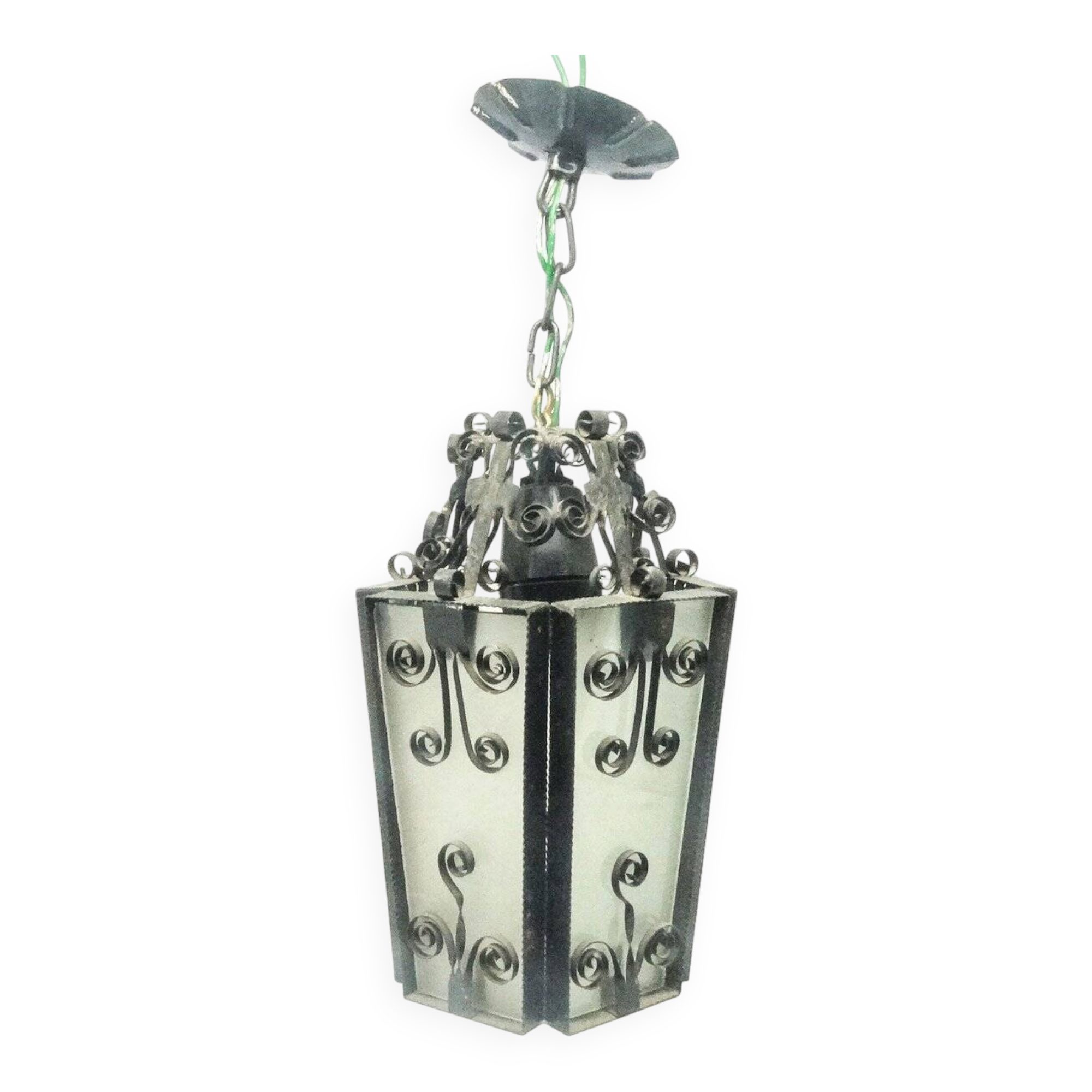 Lampe à pendentif brutaliste, Pologne, années 1970