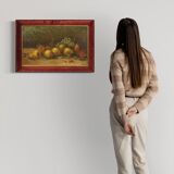 Italian signed painting still life with fruit from the 20th century