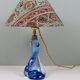 Vintage blue crystal table lamp Val Saint Lambert (unsigned)