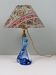 Lampe de table vintage en cristal bleu Val Saint Lambert (non signée)