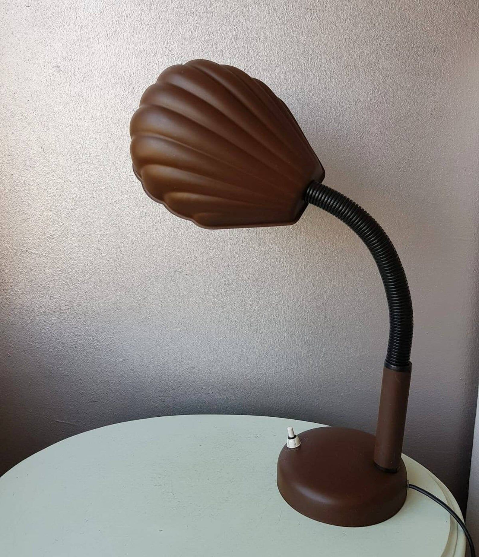 Vintage desk lamp in 1970s brown metal shell