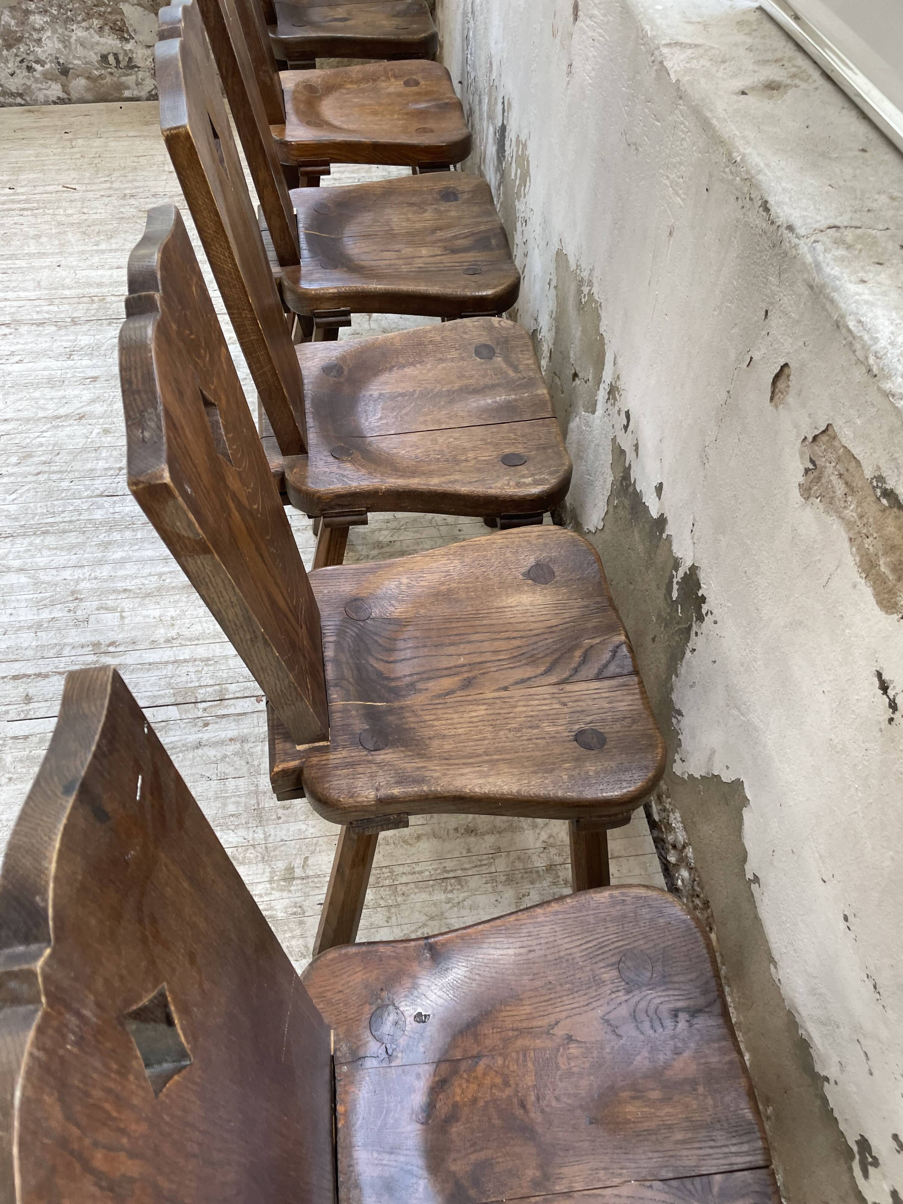 Chaises chêne massif chapo savoyarde art populaire