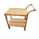 Vintage rolling dessert trolley in rattan and cane from the 60s/70s.