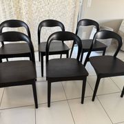 Set of 6 black wood designer chairs — premium style