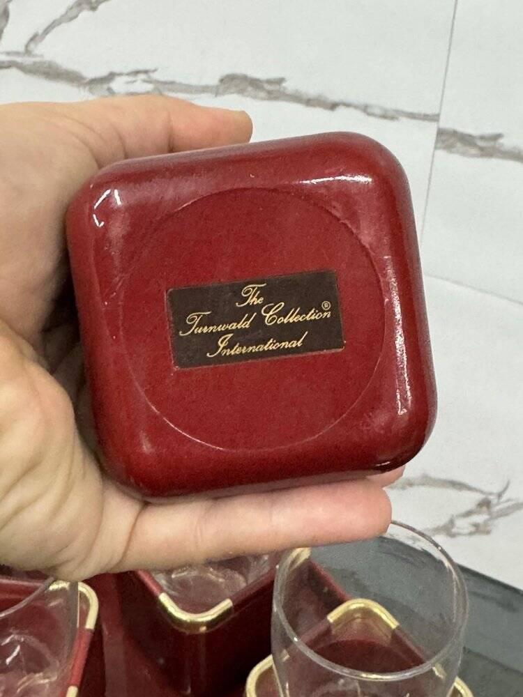 Hollywood Regency Glasses and Tray Set by Hans Turnwald, 1970s, Set of 7