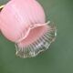 Vintage pink and clear glass elbow wall light.