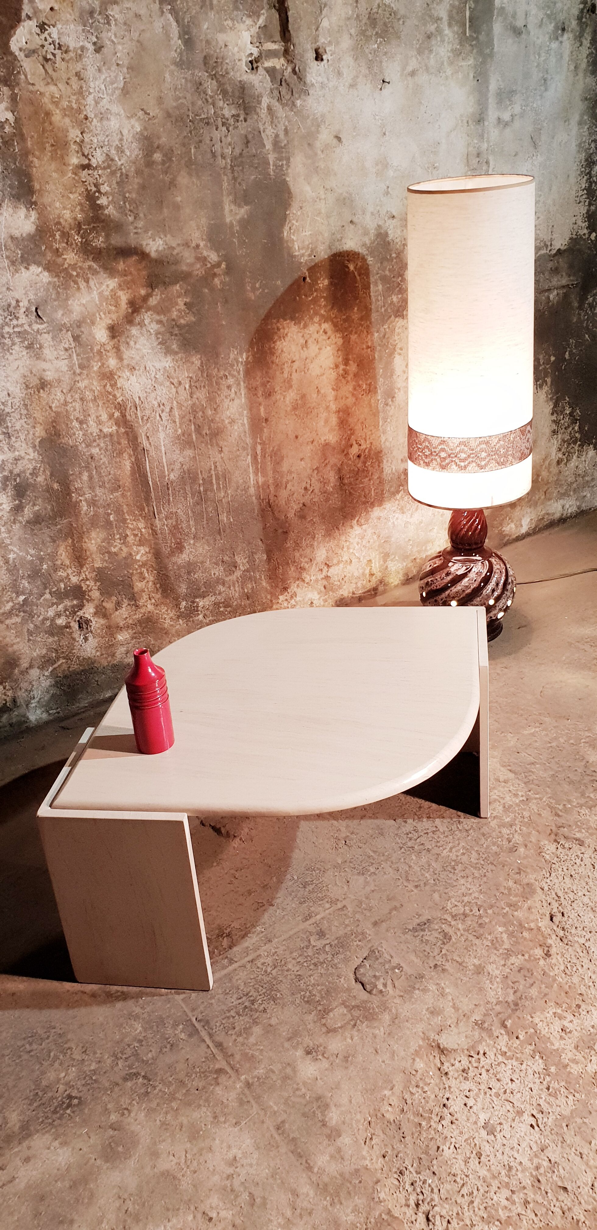 Travertine coffee table