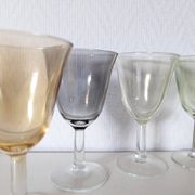 set of 6 glasses for cooked wine, multicolored pearly Arlequin digestif