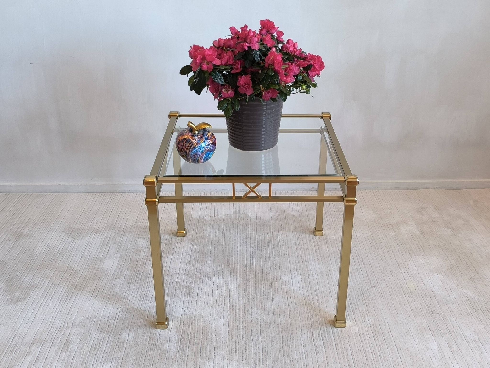 Beautiful square gold coffee table Orsenigo Italy collection 'Art Deco'