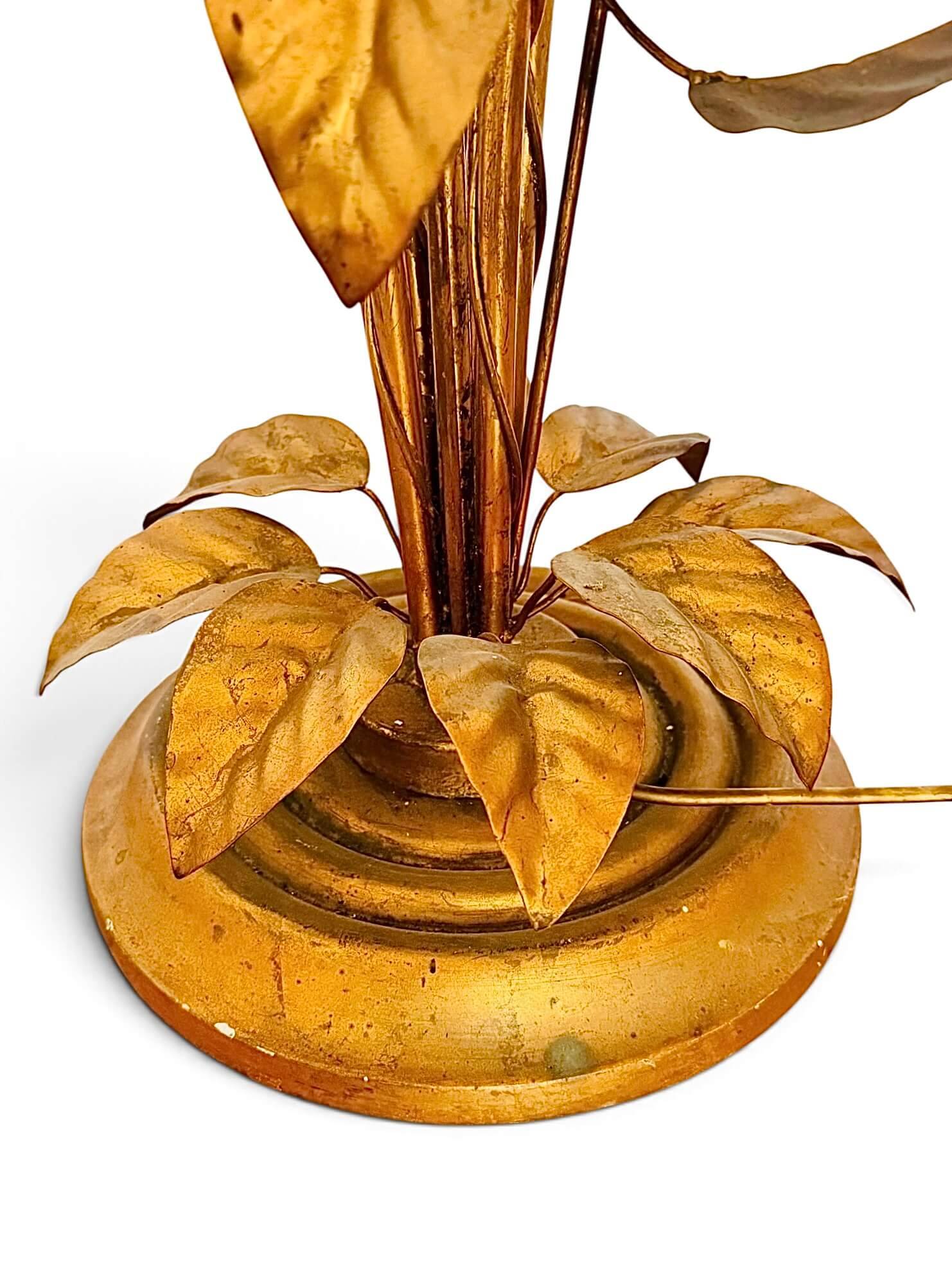 Hans Kögl, golden floor lamp from the 70s