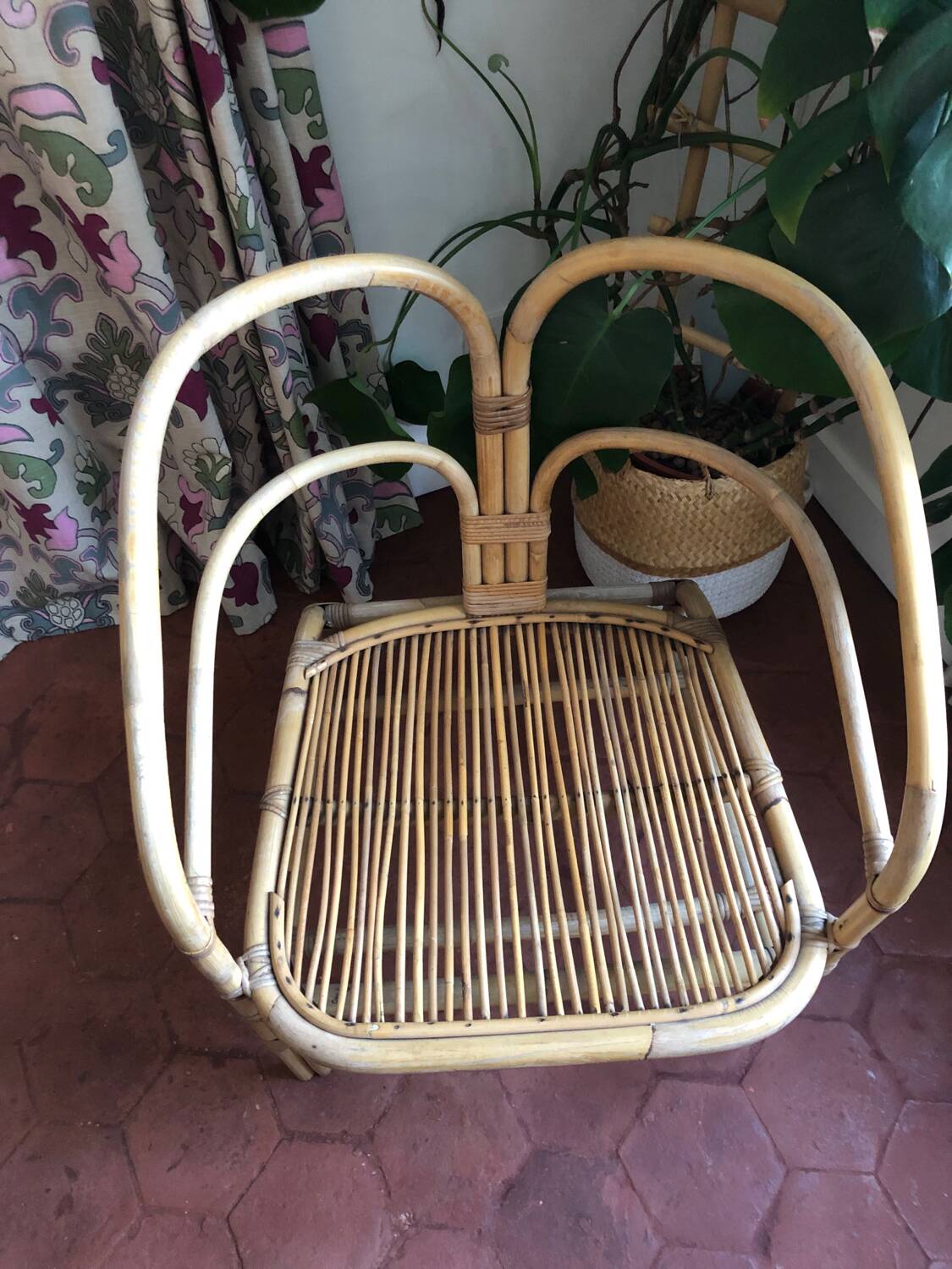 Fauteuil Chaise en rotin / osier vintage
