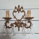Louis XV style bronze wall lamp with tassels