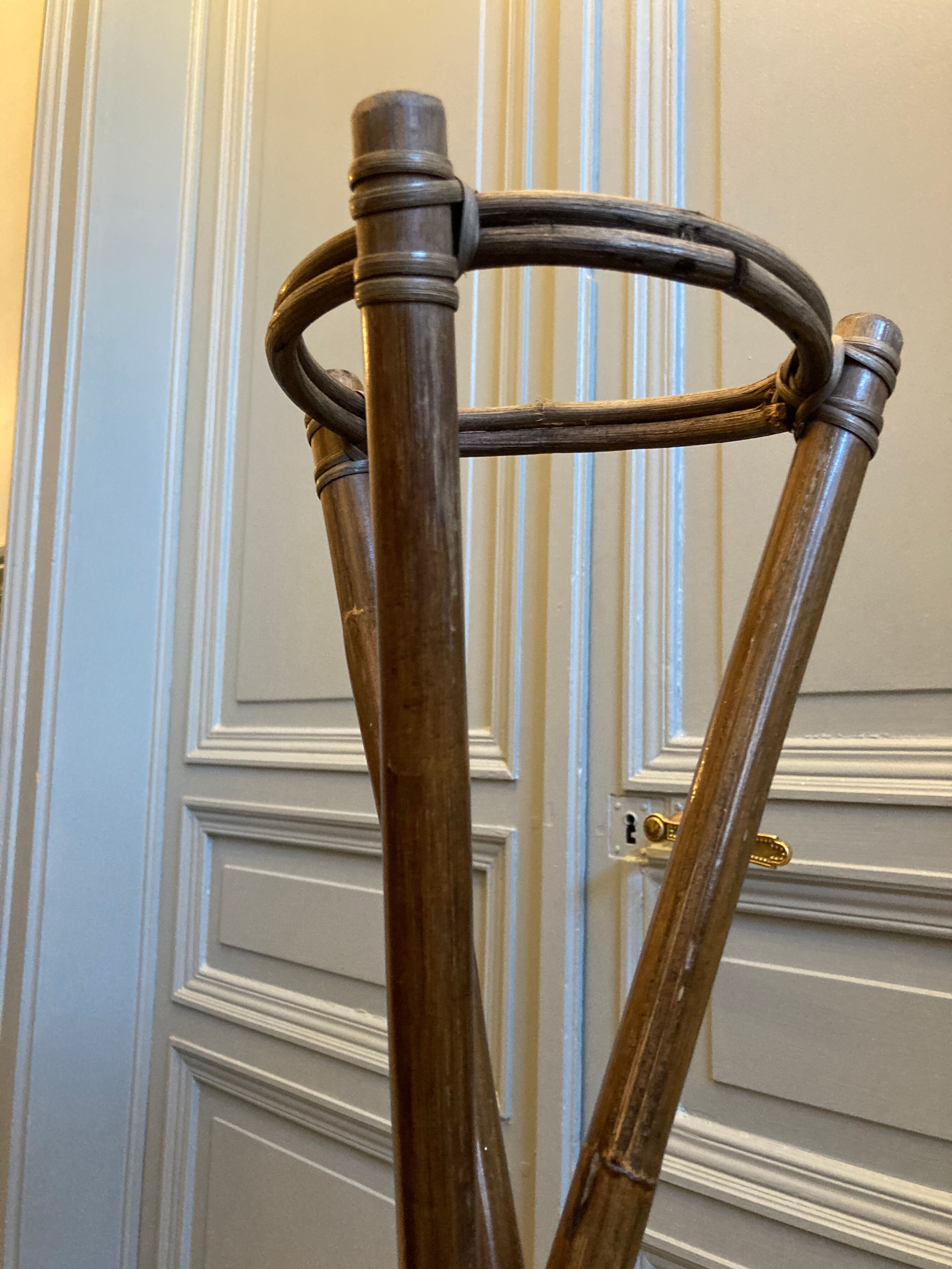 Vintage rattan plant holder