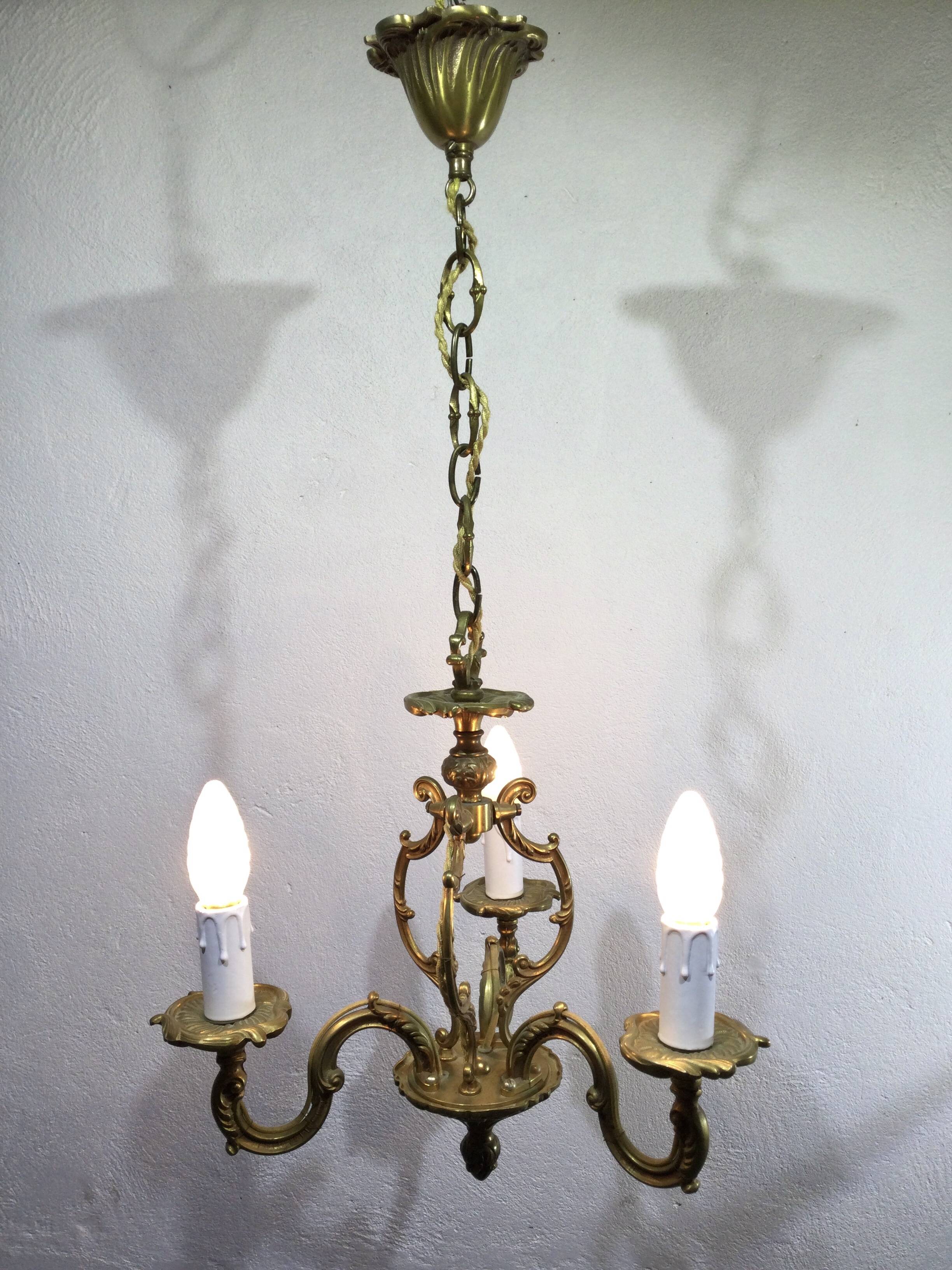 3-light cage chandelier