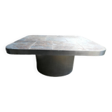 Metal and slate coffee table