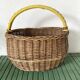 Vintage basket in woven wicker and scoubidou wire