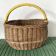 Vintage basket in woven wicker and scoubidou wire