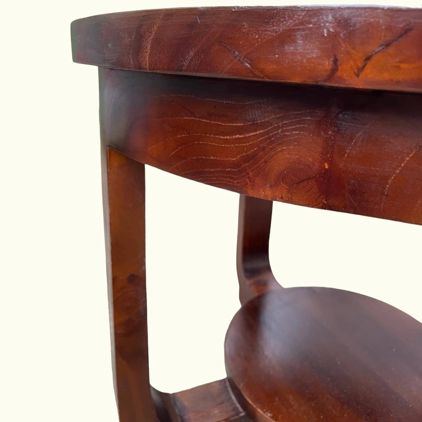 Art Deco coffee table, mahogany pedestal table
