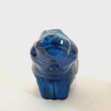 Vintage hippo statue, design Aldo Londi for Bitossi, Rimini blue series.