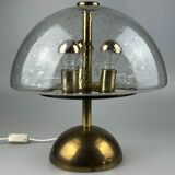 60s 70s table lamp by Doria Leuchten Germany glass brass Space Age